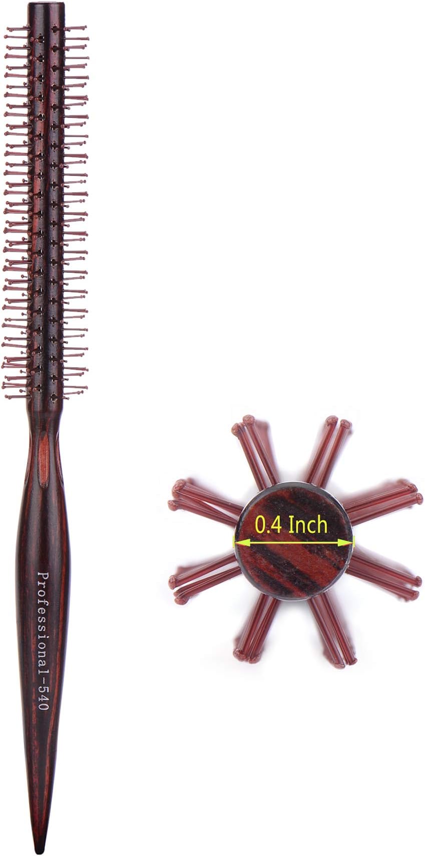PERFEHAIR Small Mini Round Hair Brush Nylon Bristles, Short Hair Blow Drying Styling Roll Hairbrush