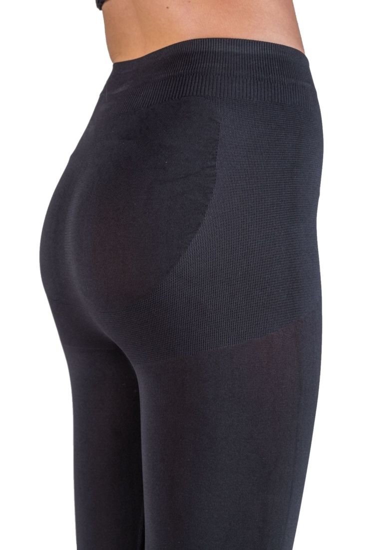CzSalus Leggings Contenitivo Anti Cellulite con Push-up in Filato BioFIR Emana (Nero, L)