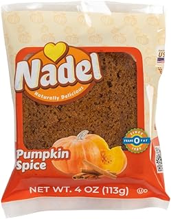 Nadel - NATURALLY DELICIOUS Pumpkin Spice Bread Slices, 8 Pack, Sweet Breads & Cakes breakfast bar, back to school lunch snack.