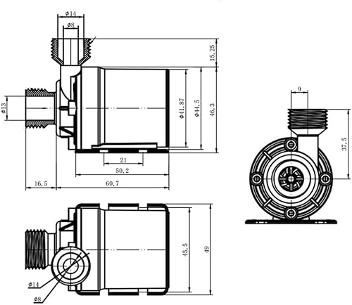 Miniatura 5 de KOOBOOK Bomba de agua sumergible de motor sin escobillas ultra silenciosa DC 12V Lift 5M 800LH bomba de agua roscada multifunción 1 unids