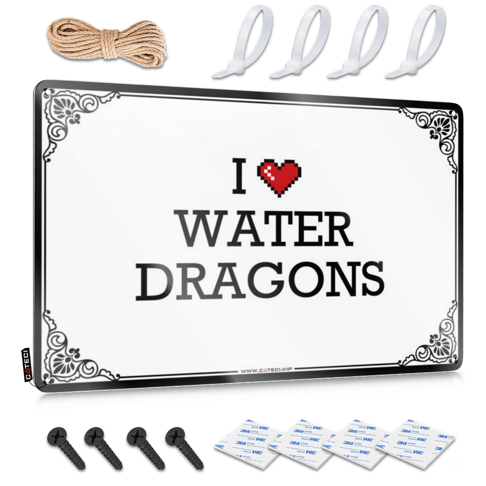 Americana Vintage Poster, Room Decor Indie Aesthetic Custom I Love Water Dragons | Farmhouse Backyard Decor(30X40CM)