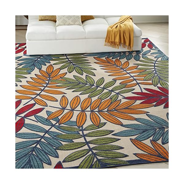   Nourison-Aloha-Farmhouse-Country-Multicolor-9-x-12-Area-Rug-Tropical-Botanical-Easy-Cleaning-Non-Shedding-Bed-Room-Kitchen-Living-Room-Deck-Backyard