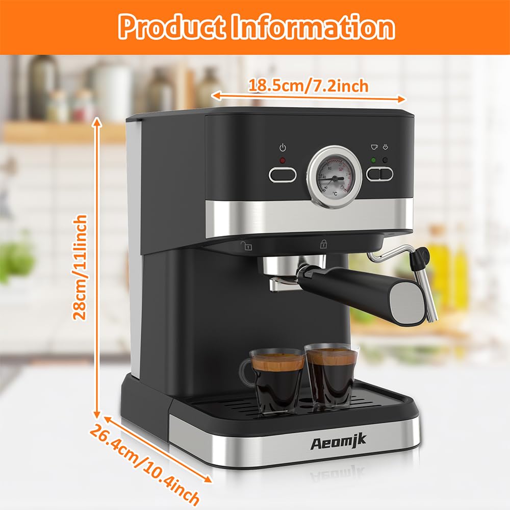 Amazon.com: Aeomjk Electric Coffee Machine with Milk Frothing