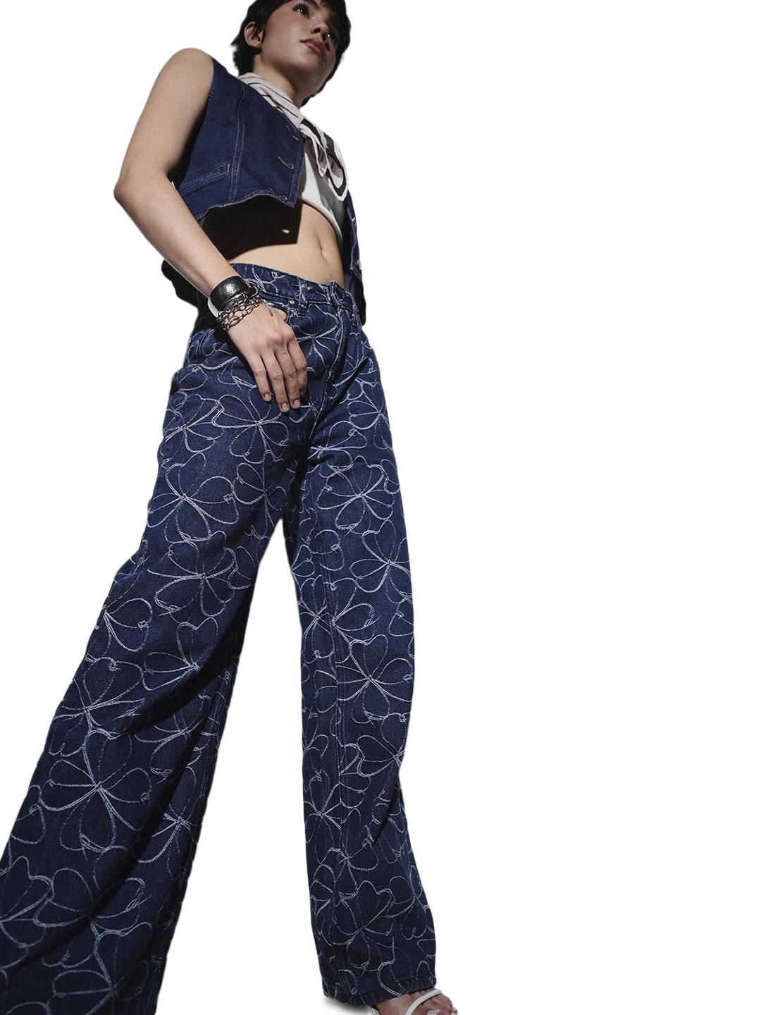 only Women Straight Fit Mid-Rise Embroidered Jeans-picture-57