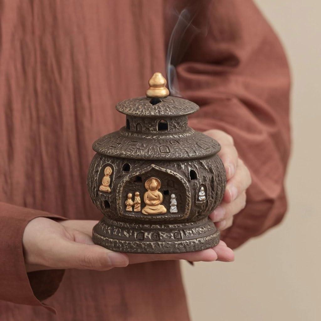 Quemador de incienso de cascada, para interiores, sándalo, pagoda, quemador de incienso, ceremonia de té, mesa de té, adornos zen, quemador de incienso de reflujo