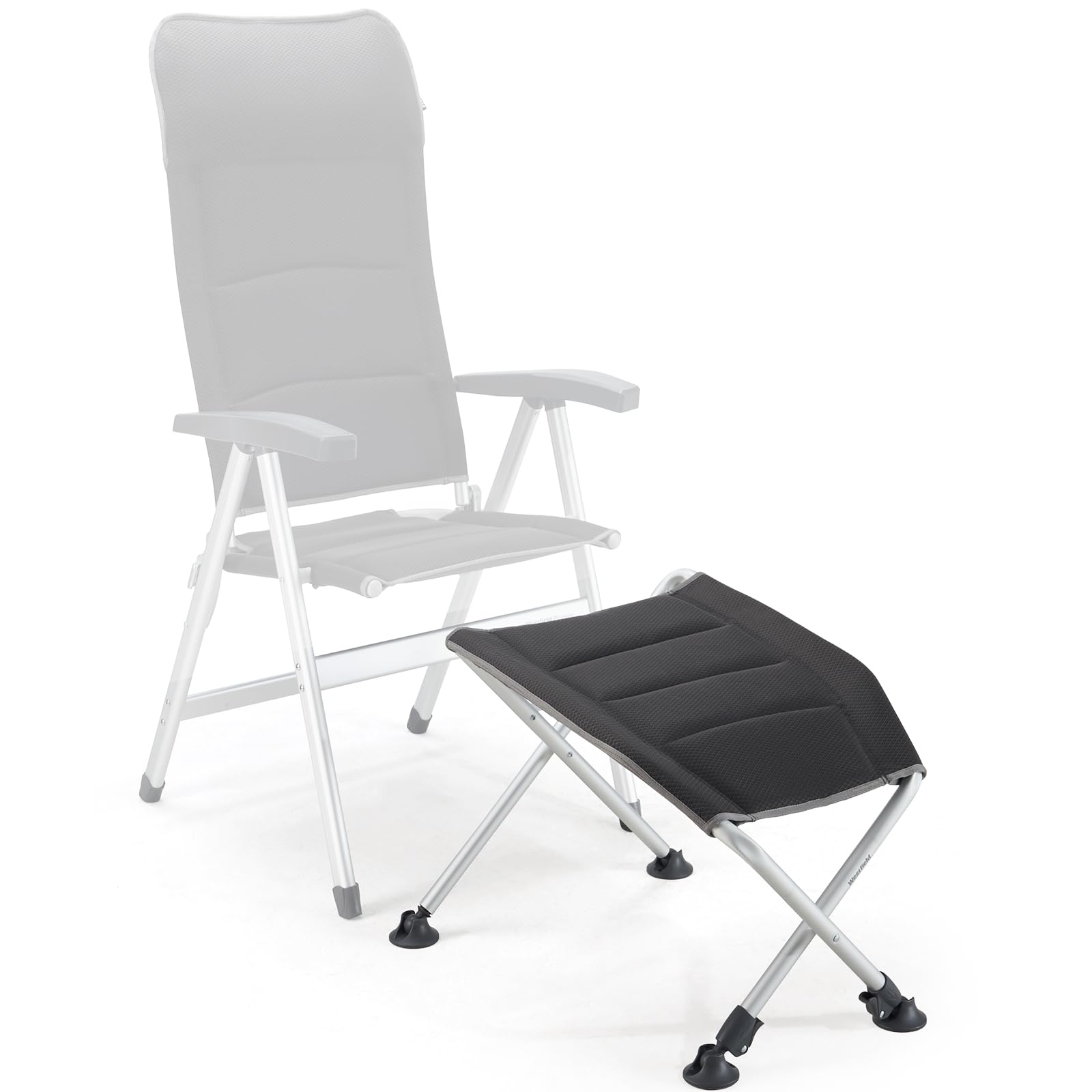Westfield Outdoors Focus Camping Fußhocker faltbar, höhenverstellbar 35-45cm, 1,8 kg leicht tragbar, UV-beständig, komfortabel für Camping, Garten und Strand, bis 100kg belastbar