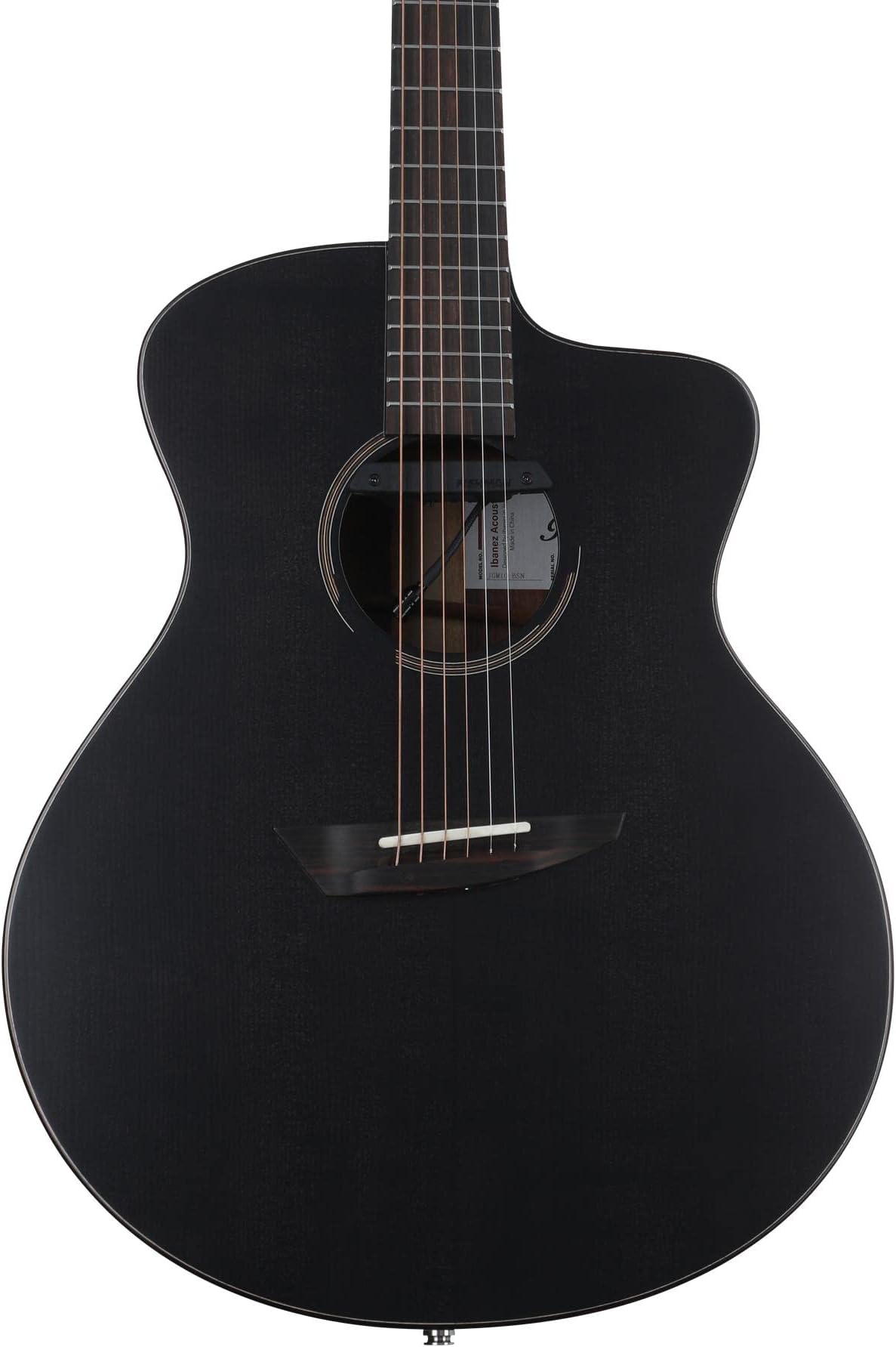 IbanezJon Gomm Signature JGM10 Acoustic-electric Guitar - Black Satin Top, Natural High-gloss Back and Sides