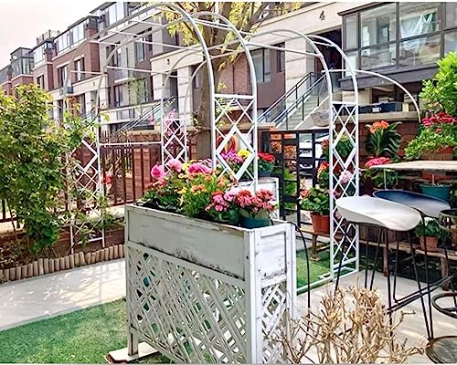 Arche de jardin décorative en métal blanc au design épuré - 3
