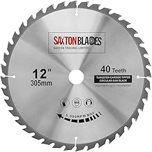 Saxton TCT TCT30540T Lame pour scie circulaire à bois 305 x 30 mm x alésage x 40 dents compatible avec Bosch, Makita et Dewalt