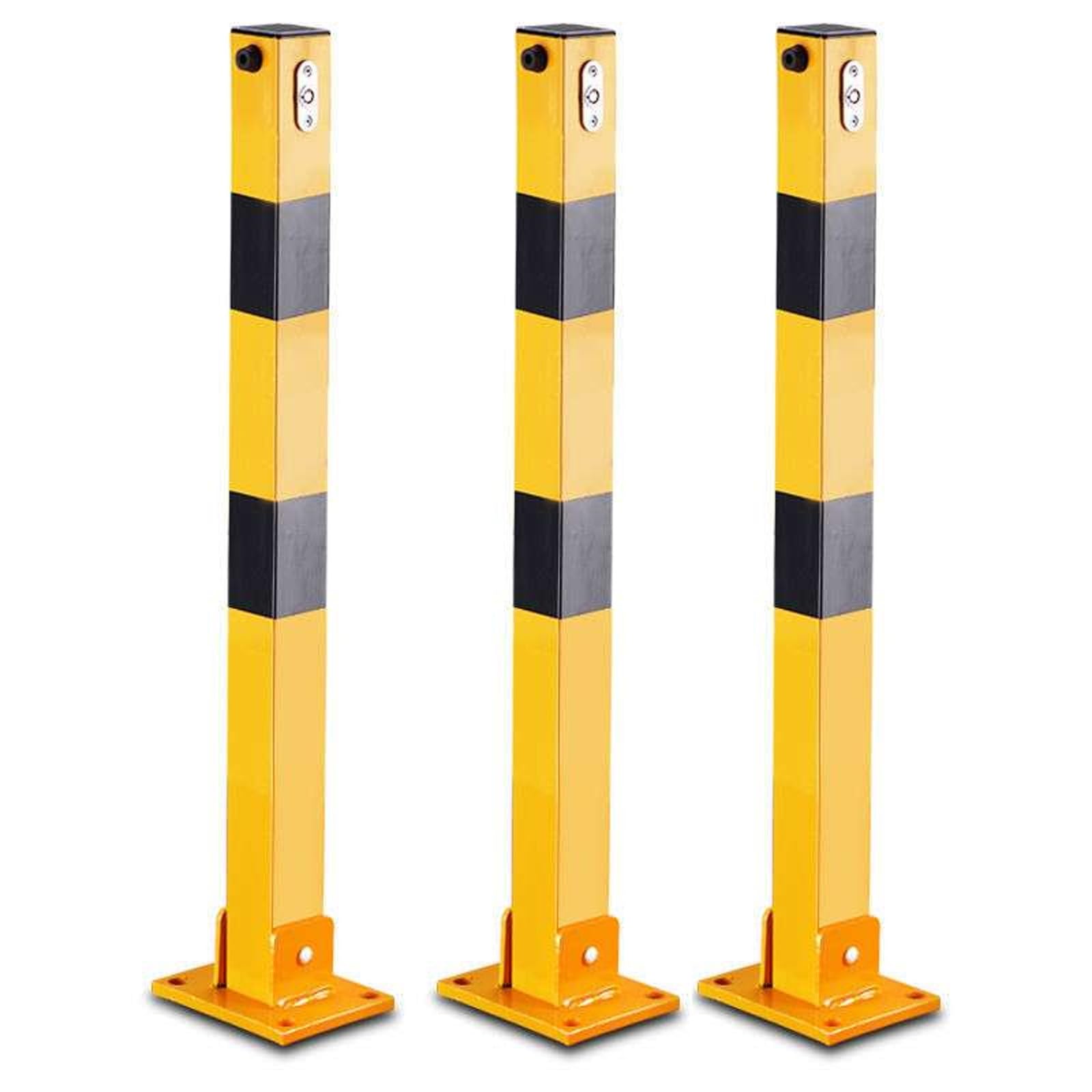 WDSOPK Traffic Safety Equipment, Safety Barrier Bollard for Driveways, Parking Bollard for Warehouse, Traffic Barricade Cones, for Traffic Control/Driveway Barrier, Caution Cone（Yellow (3pcs)）