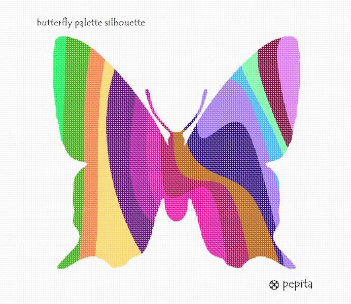 Pepita Needlepoint kit: Butterfly Palette Silhouette, 10