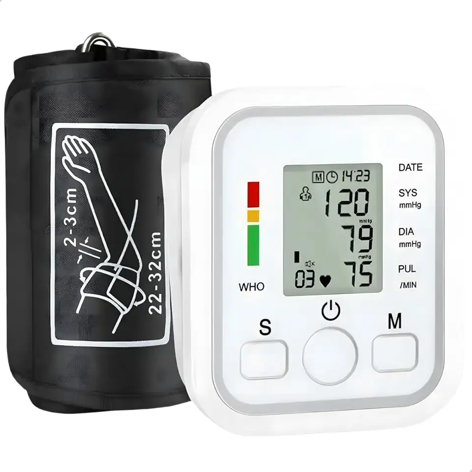 Medidor de Pressão Arterial Digital Automático de Braço com Voz em Português Portátil Detecta Hipertensão e Batimentos Irregulares PREMIUM