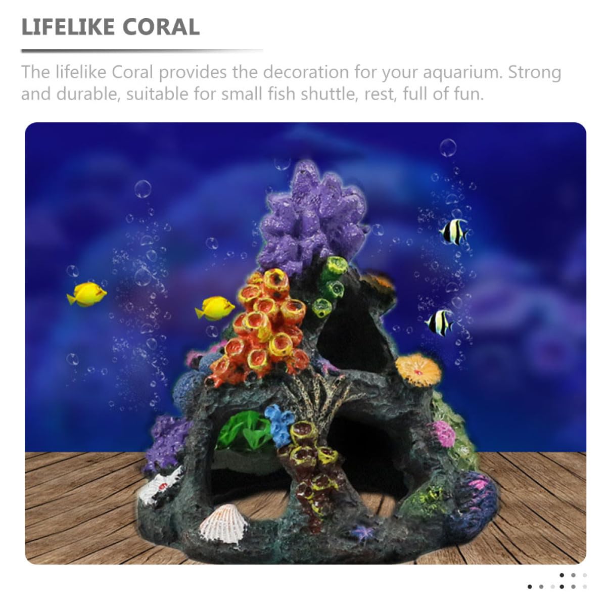 POPETPOP 4 Piezas Escondite De Coral Plantas De Acuario Decoraciones De Peceras Decoración De Mesa Rocas Artificiales Pegatinas Vista De La Montaña del Acuario Océano Sirena Adornos Resina