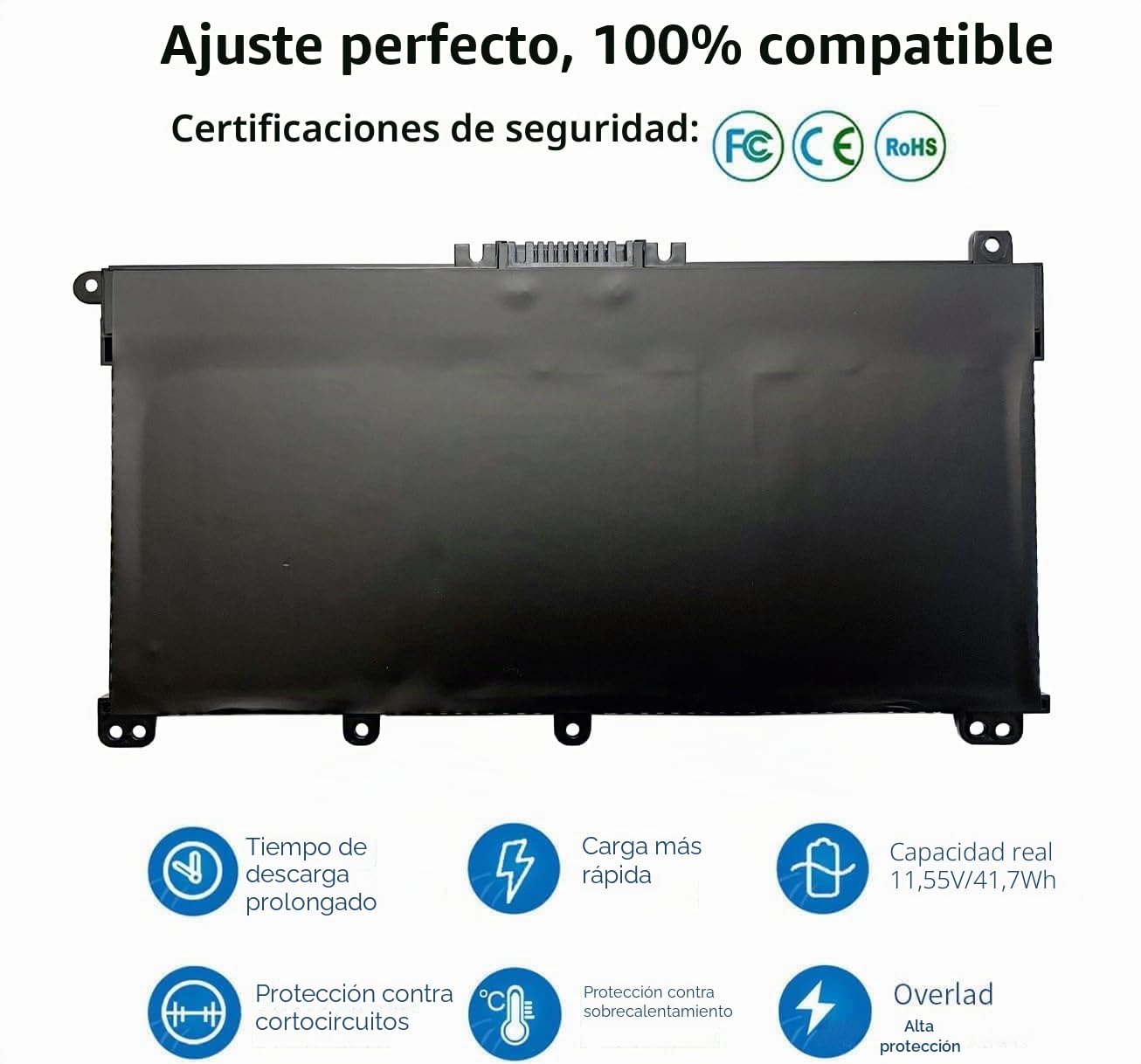 Batería de Repuesto HT03XL para Pavilion HP 14-CE0025TU 14-CE0034TX 15-CS0037T 250 255 G7 HSTNN-LB8L L11421-421 HSTNN-LB8M HSTNN-DB8R (11,34 V/41 WH, 3600 mAh)