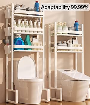 Amazon | トイレの上の物置スペース、2/3階独立式トイレの上の浴室洗濯