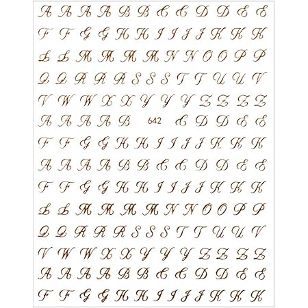 Amazon ネイルシール 貼るタイプ スクリプト体アルファベットシール 642 スクリプト体アルファベットシール ピンクゴールド アルファベット 筆記体 スクリプト体 英字 イニシャル Iro Gel シール ステッカー 通販