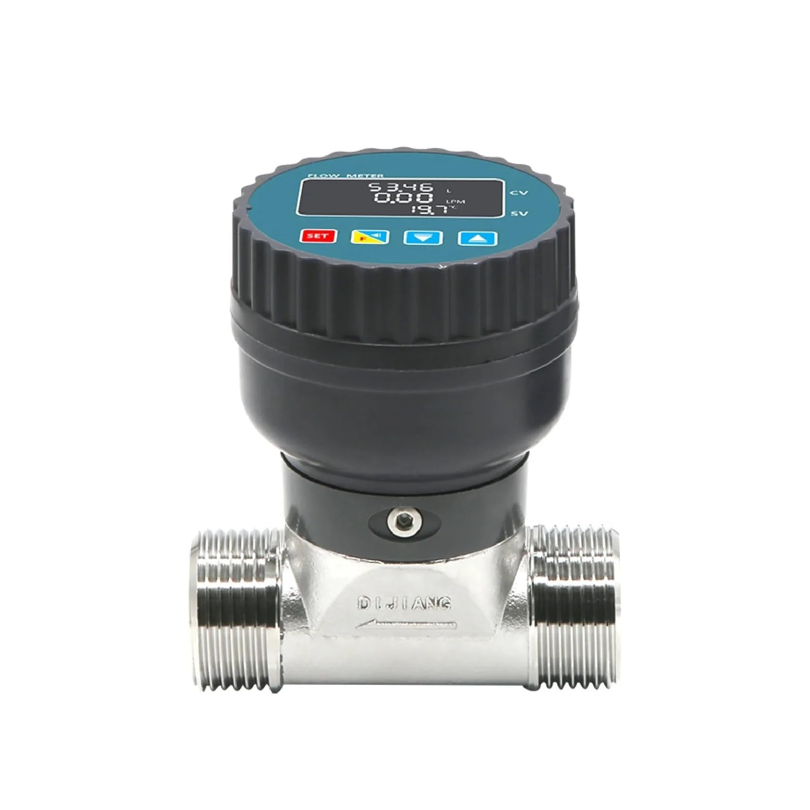 Medidor de flujo de acero inoxidable con pantalla digital, sensor electrónico de flujo de agua líquida de alta precisión for granjas y jardines. Alta sensibilidad(DN32)