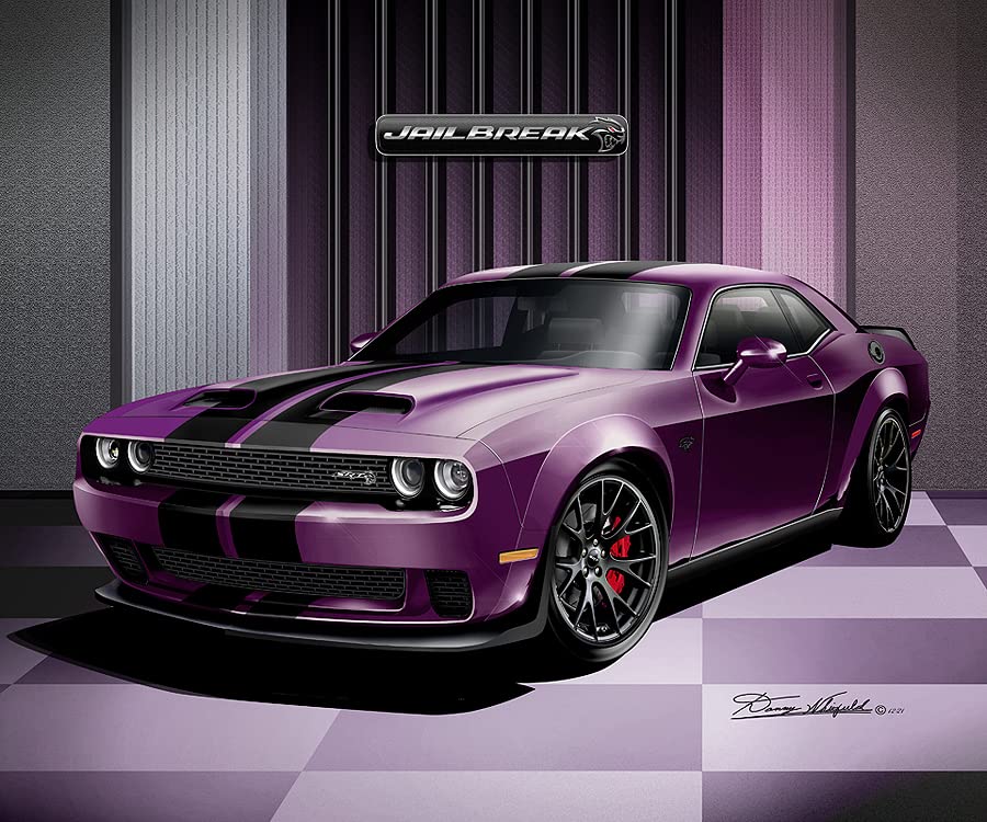 Miniatura 4 de 2019-2020 Dodge Challenger Hell Cat  Fine Art Prints By Danny Whitfield (20in x 24in, PITCH BLACK)