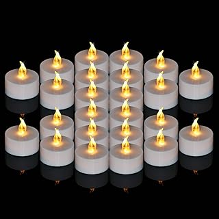 Sponsored Ad - Eloer 24 Pack Battery Tea Lights, Flameless LED Tea Light Candles-Realistic and Bright Flickering Electric ...