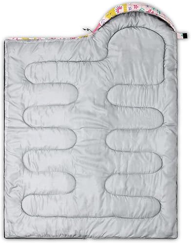 Miniatura 7 de QOOMO Saco de dormir para camping, 3 estaciones, clima cálido y fresco, ligero, saco de dormir impermeable para adultos y niños, viajes y al aire