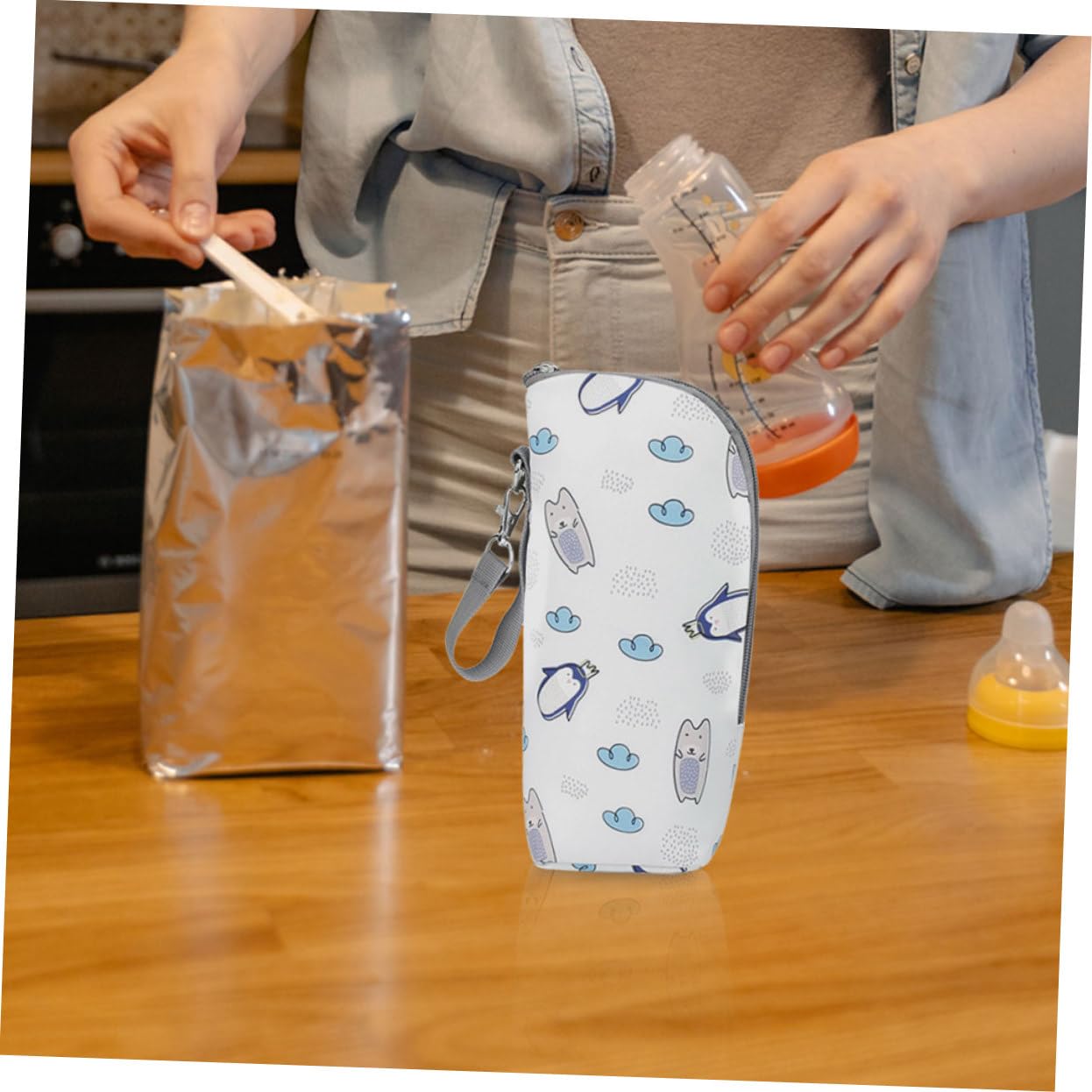 6piezas Bolsa Térmica para Biberones Aislante y Resistente Al Agua para Almacenar Comida De Diseño Práctico para Paseos y