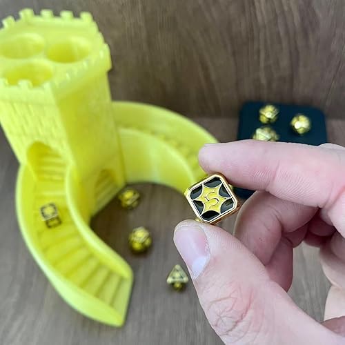 Miniatura 4 de Juego de dados DND de metal para juegos de rol de Calabozos y Dragones, dados de mesa (6 piezas de diseño de cubo EJ)