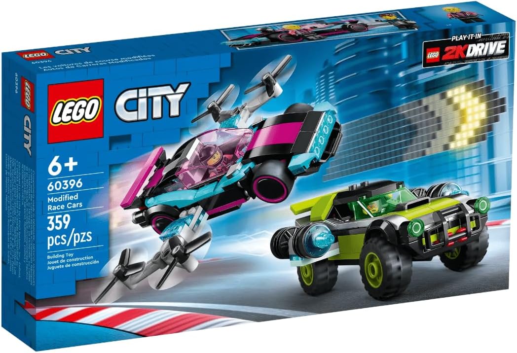 LEGO® City Modified Racing Cars 60396 Building Toy Set (359 Pieces)
