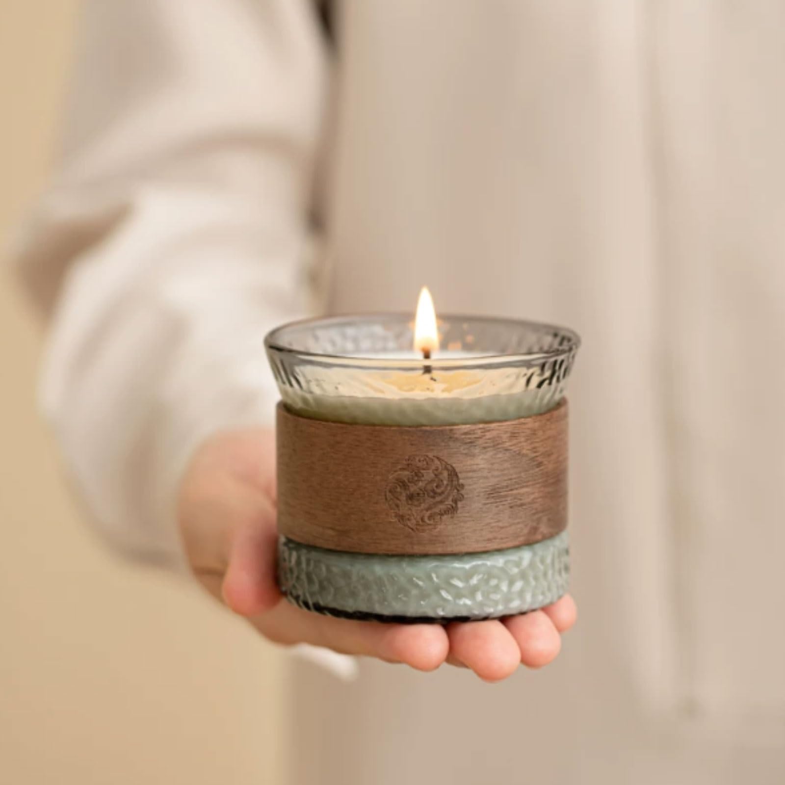 Exquisit Keramikkerzen, wiederverwendbare Kerzen im Glas, moderne Aromatherapie-Kerze, langlebig, sauberes Brennen for Schlafzimmer, Büro weich