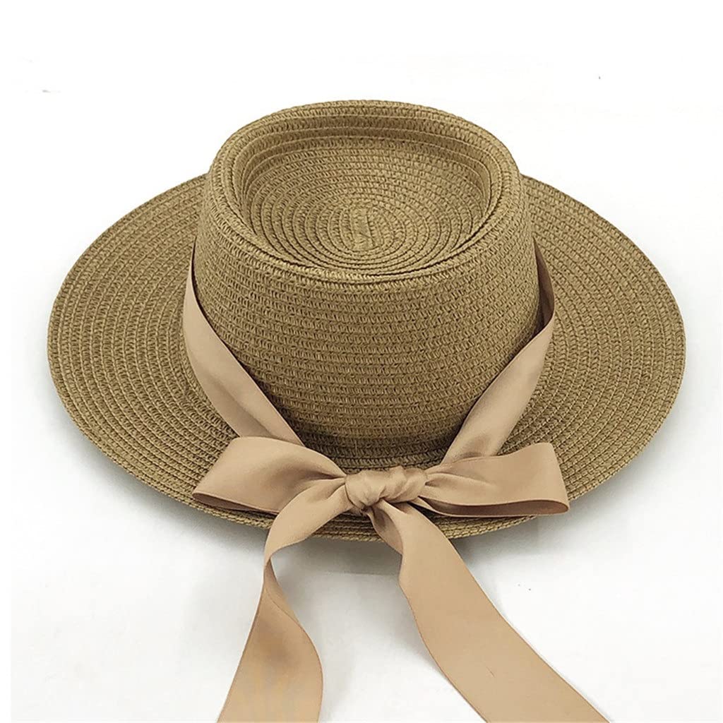 Chapeau de plage paille naturelle femmes hommes cap visière protection chapeaux bateau