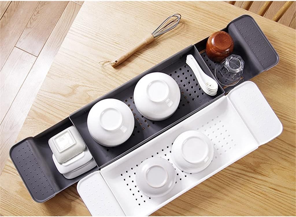 Retractable Bathtub Storage Rack Bath Tray Shelf Tub Multi-Function Bathroom Tools Towel Kitchen Sink Drain Holder