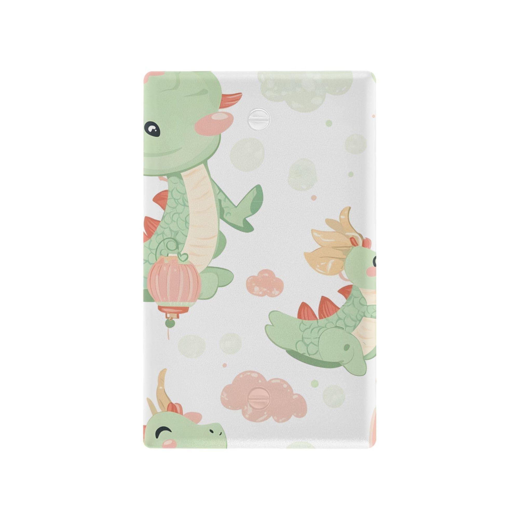 xigua Unused Outlet Wallplate Cartoon Dragon Switch Wall Plate Cover,Decorative Outlet Cover Switch Cover for Home Office Bedroom 4.53
