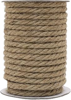 Vivifying 50 Feet 10mm Jute Rope, Natural Heavy Duty Twine for Crafts, Cat Scratching Post, Gardening, Bundling and Hanging