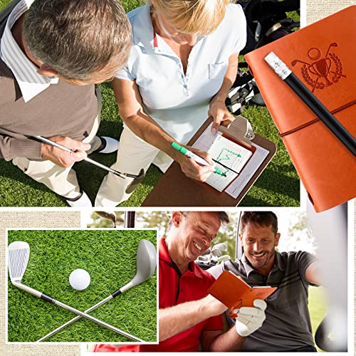 Yexiya Golf Scorecard Book With Golf Pencil Leather Golf Journal Golf Notebook Golf Log Book Pocket Golf Score Book Golf Gifts For Men Golfers, Sports And Outdoor Golf Club Accessories (Light Brown) #TOP4