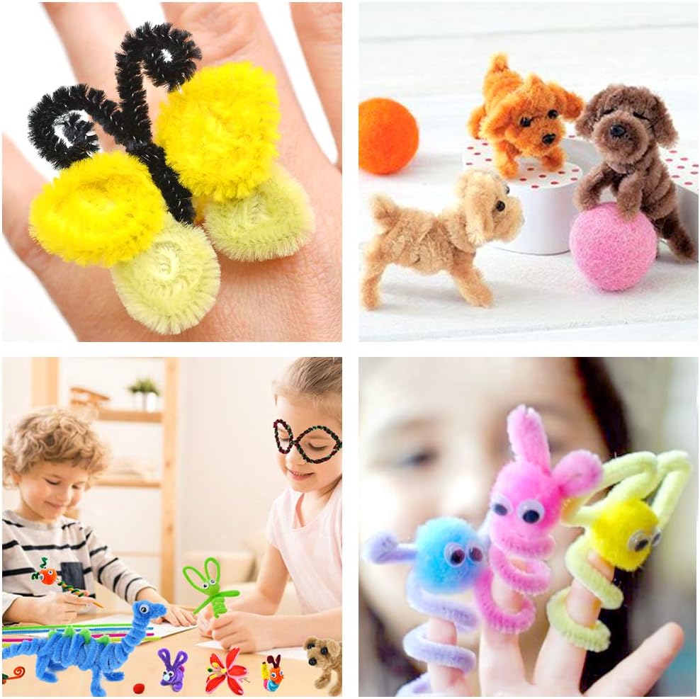 VICOVI 420+Pipe Cleaners DIY Art Creative Crafts Set with 350 Pcs Pipe Cleaners &30 Assorted Colors Value Package of Chenille Stems for Arts and Craft Projects and Decorations