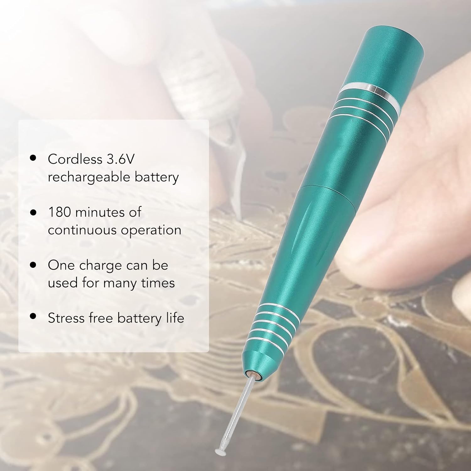 Mini Polishing Pen Kit, 0–3000RPM Rechargeable Electric Rotary Tool A66 – USB - Powered DIY Engraving, Sanding & Polishing – Lightweight Precision for Crafts Enthusiasts