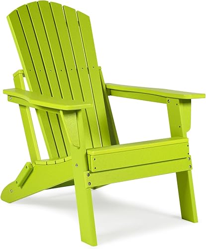 Aoodor Silla plegable Adirondack para patio, 2 piezas, resistente a la intemperie, pintada para hoguera y jardín, 31.5 pulgadas de largo x 28.74