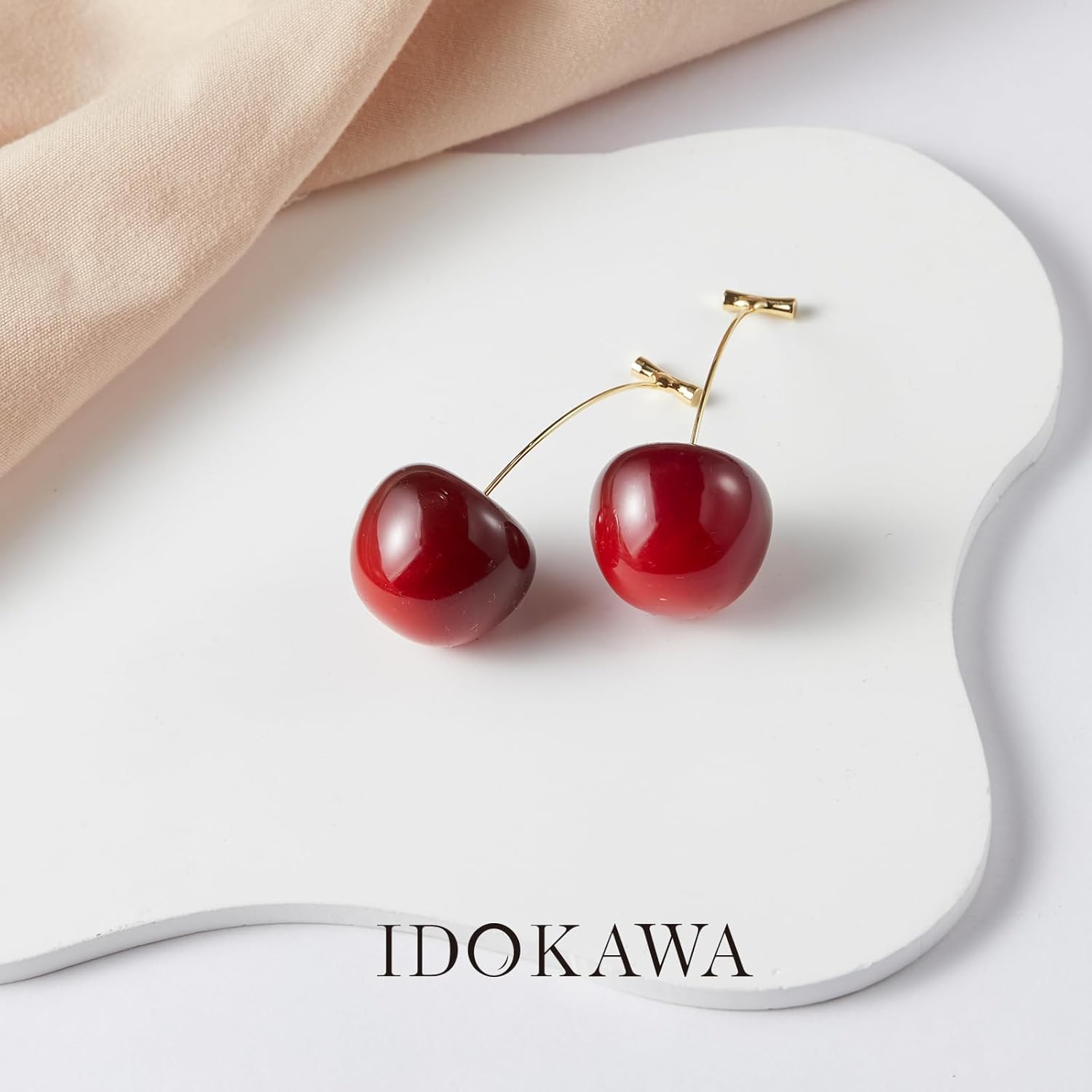IDOKAWA 925 Sterling Silver Cherry Earrings Cute Fruit Drop Dangle Earrings for Women Lovely jewelry Gift - Image 5