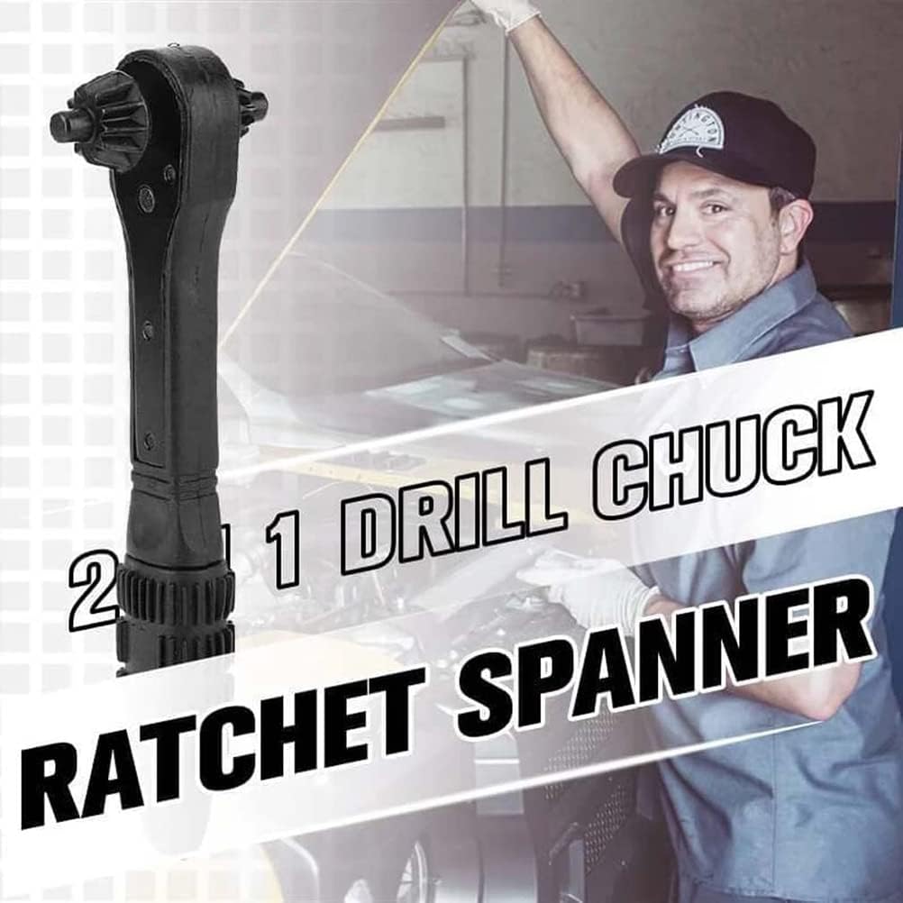 Yctze Steel Ratchet Spanner Chuck Key Wrench Quick Tighten Loosen Tool for Drill Presses Workshop