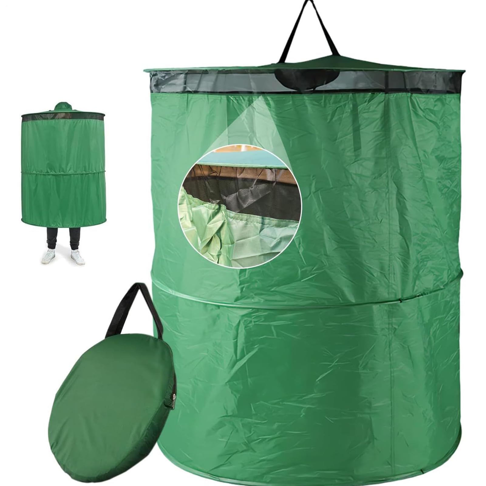 Tienda de privacidad portátil plegable con puerta de cremallera y bolso de transporte para acampar al aire libre