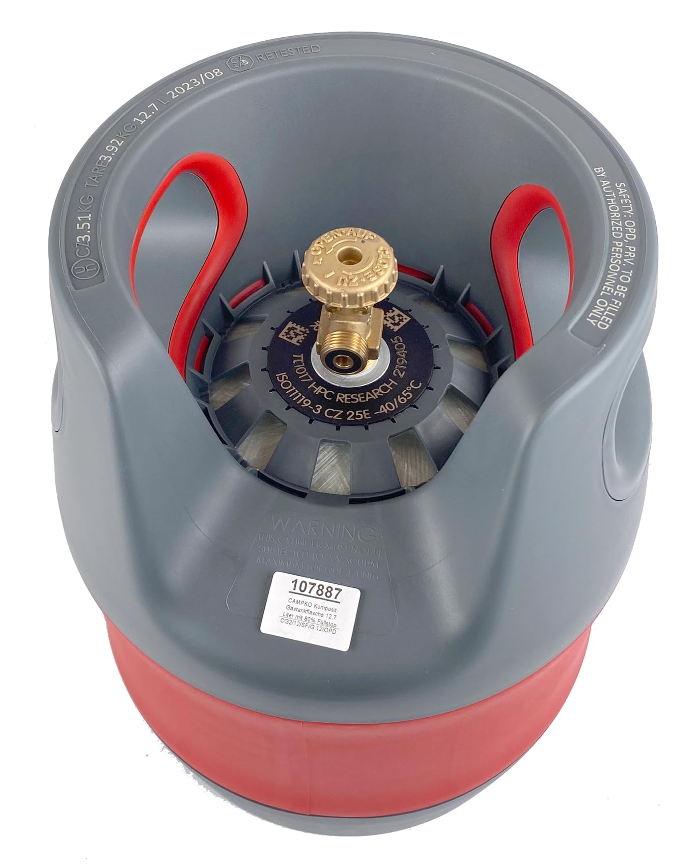 HausundWerkstatt24 5kg CAMPKO Komposit Gasflasche 12,7l mit Füllstop die leichteste Flasche für Propan