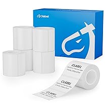 CLABEL 6 rotoli da 40 x 30 mm, colore bianco termico, per stampante di etichette, autoadesive, per scuola, impresa, negozio, casa, 230 pezzi, rotolo (1,57 x 1,18″)