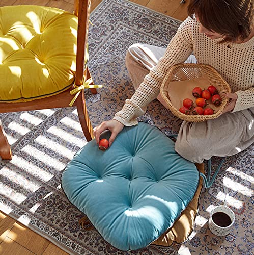 Breathable Cushion, Non-Slip With Ties Chair Pad Comfort Soft Durable Seat Cushion Suitable For Living Room Dining Room Office The Car-42X40Cm(17X16Inch)-Dark Green #TOP3
