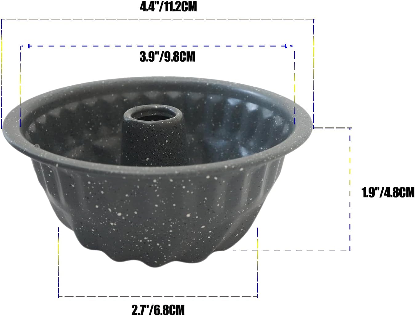 Small Fluted Cake Pan, 4 Inch Mini Round Tube Mold, Baking Poundcake