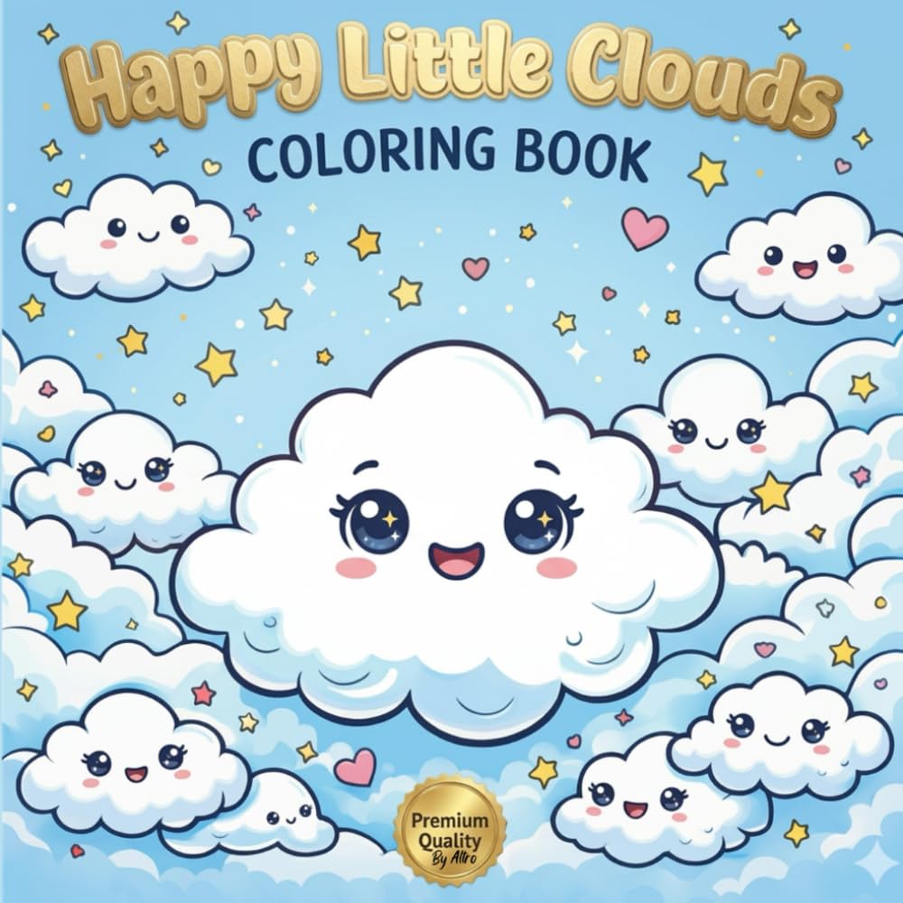 Happy Little Clouds: COLORING BOOK