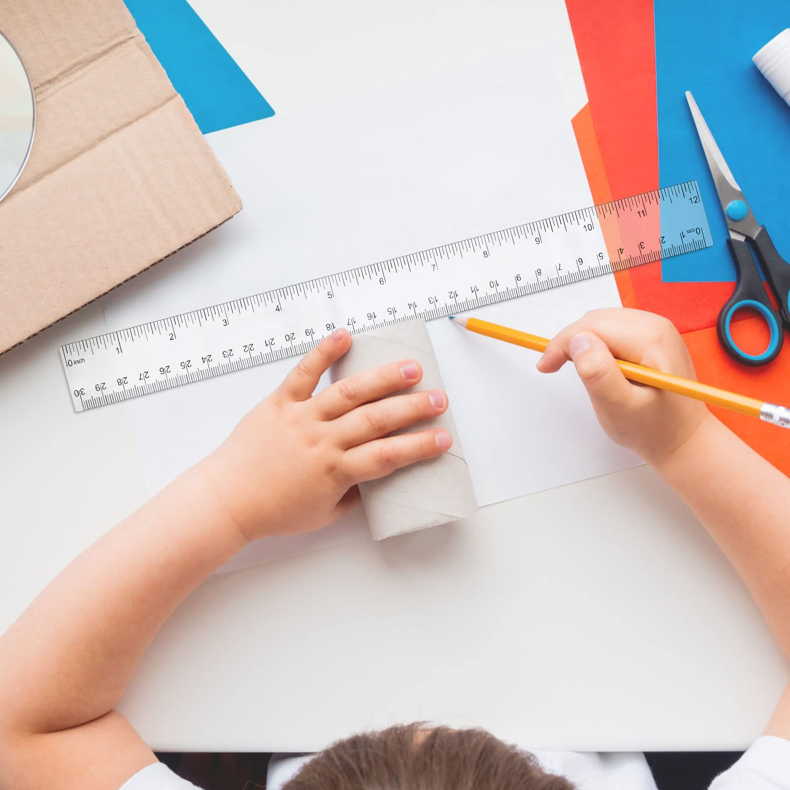Righelli in plastica trasparente da 30 cm flessibili per bambini Righello dritto per bambini in plastica, strumento di misura per studenti scuola e ufficio, forniture per disegno (200 pezzi)