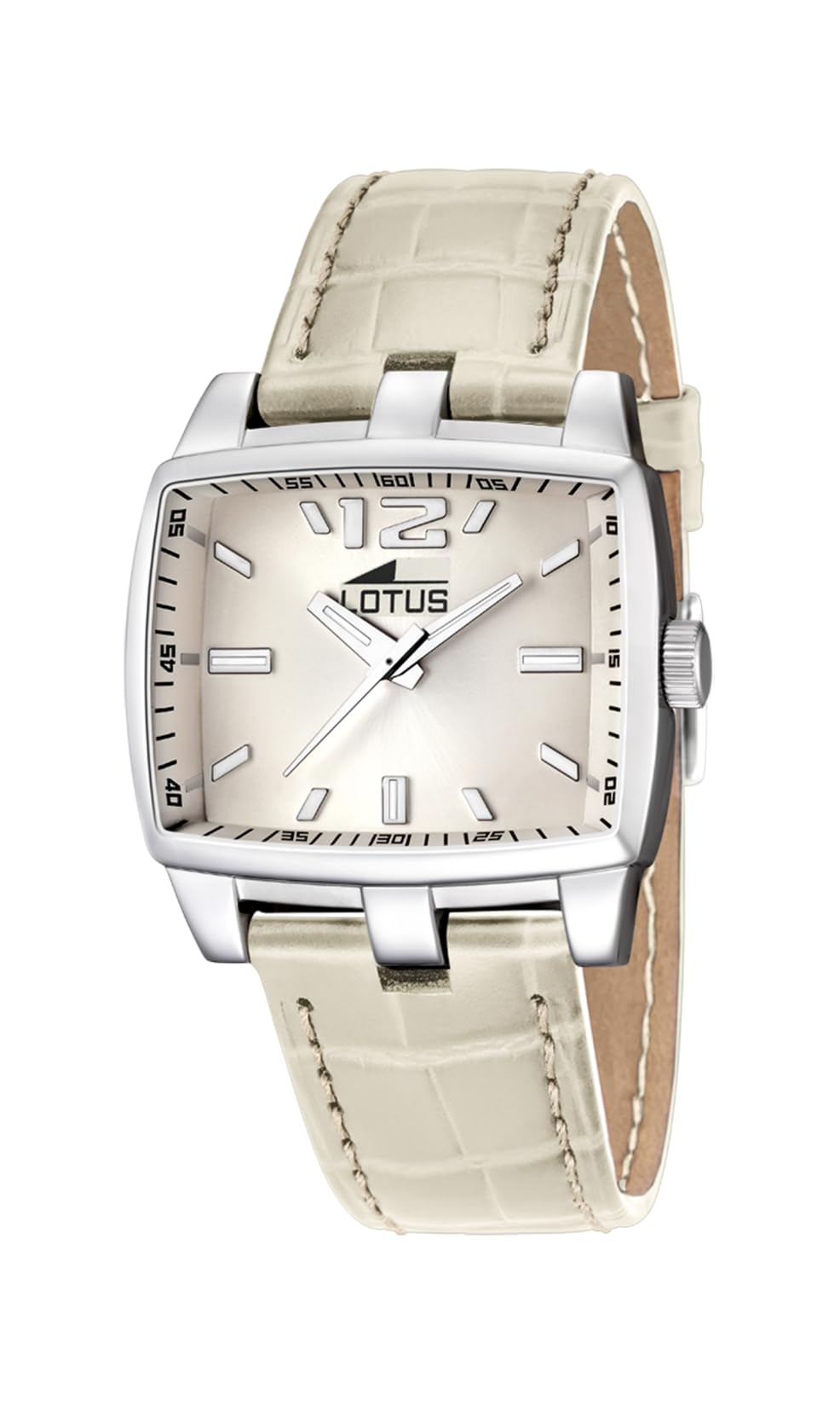 LOTUS Reloj LOTUS Para Hombre 15877/6 Outlet Caja de Acero inoxidable 316l Gris plata Correa de Cuero Crema