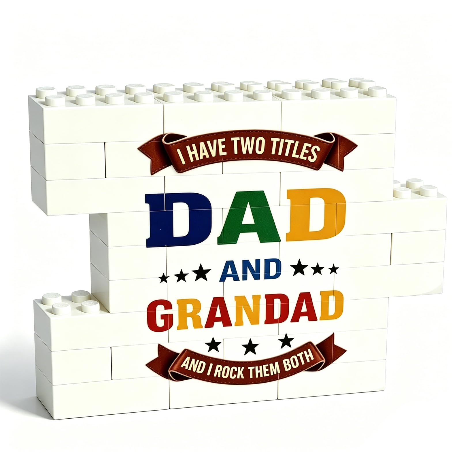 Mitibet for Dad and Grandad, Funny Personalised Birthday Present for Men, Building Blocks Bricks Gift from Daughter Son Grandkids, for Grandfather, 1 Piece