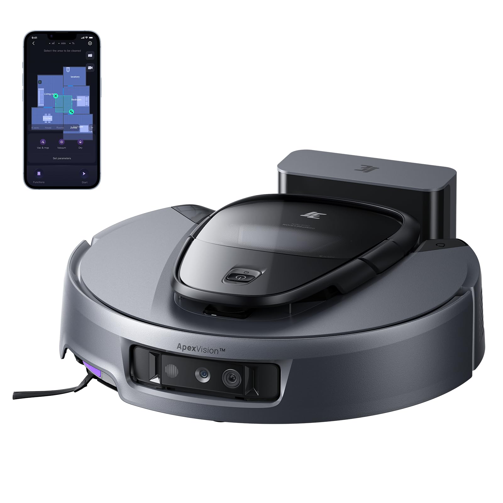 Robot aspirador y trapeador 3i G10 con succión de 18 000 Pa, 60 días de limpieza con manos libres, compresión silenciosa de residuos, navegación LiDAR inteligente, extensión automática a lo largo de los bordes, ideal para pisos duros y alfombras.