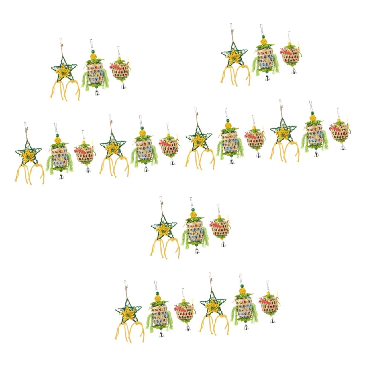 Beavorty 9 Pz Giocattolo Pappagallo Giocattoli Da Masticare Giocattolo Del Pappagallo Appeso Uccello Giocattoli Per Pappagalli Combinazione Bambù Uccelli