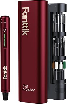 Fanttik F2 Master Mini Cordless Rotary Tool Kit 4V, NeoPulse Motor, 5 Variable Speed, 25000 RPM, Revostor Hub, 35 Accessories, for Sanding, Polishing, Drilling, Carving, 3D Printer DIY Crafts - Red